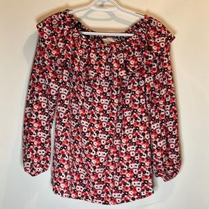 MICHAEL MICHAEL KORS • OFF THE SHOULDER GERANIUM PEASANT BLOUSE